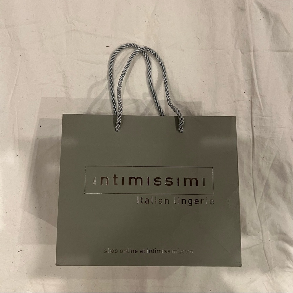 Intimissimi Grey and Silver paper tote bag.